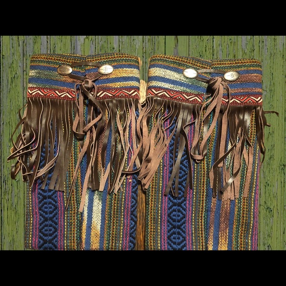 BR Boot Rugs with leather fringe western bohemian - Picture 2 of 5